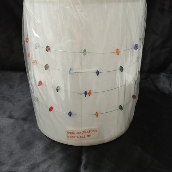 Small Drum Lamp Shade w/ Bead Accents 8.5 in. - Picture 6 of 8